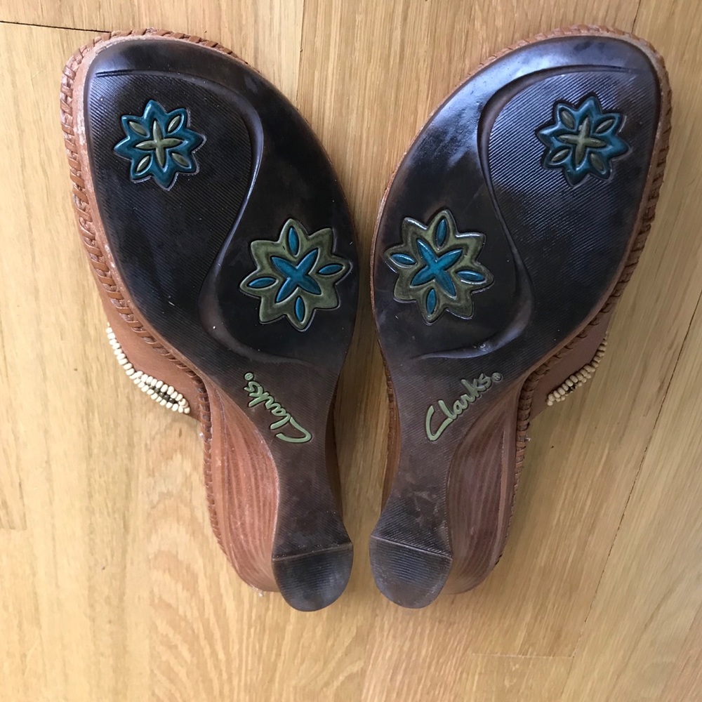 Clarks boho leather heel sandals 8 - Picture 7 of 7